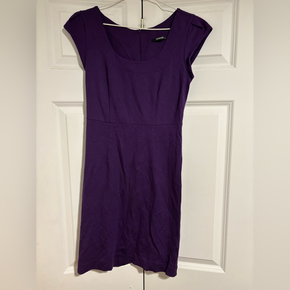 George Purple Mini Dress with Cap Sleeves